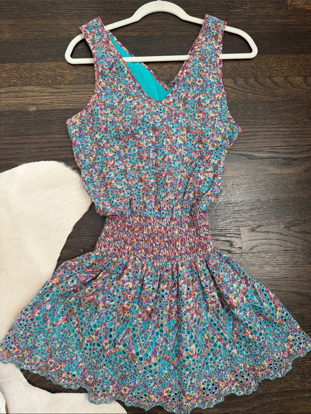 Ramy Brook Teal Multi Floral Midi Dress